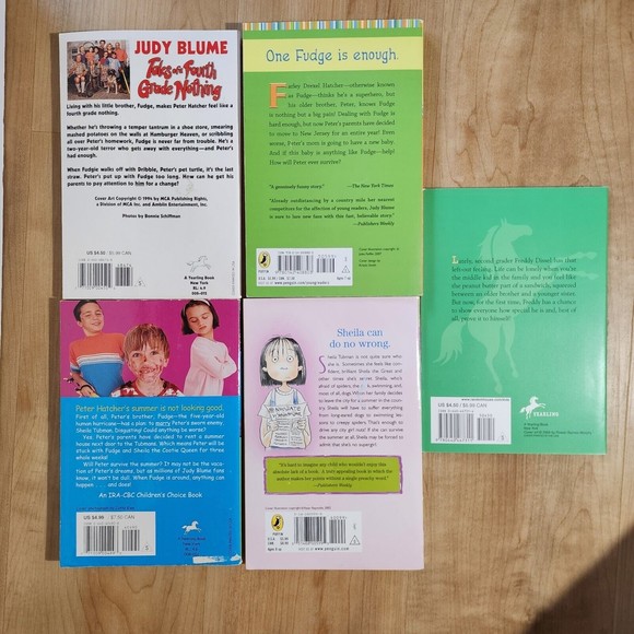 JUDY BLUME CHILDREN BOOK LOT 5 Books Fudge, Shelia, 4th Grade Nothing, Kangaroo - Picture 2 of 4